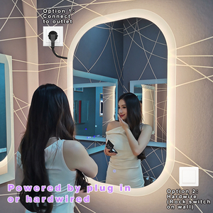 Highzway hình bầu dục gương phía trước + trở lại ánh sáng cảm ứng cảm biến cct3000k 4000K 6000K đầy đủ ul CE CUL khách sạn phòng tắm gương LED Backlit - Product Image 5