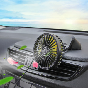 Ventilador de coche, Mini ventilador de refrigeración portátil USB para coche, montable en ventilación de aire con ventosa, Material ABS negro - Product Image 1