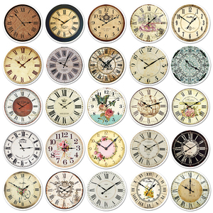 50PCS Factory Wholesale PVC Material Waterproof Eco Friendly Vintage <strong>Clock</strong> Sticker for Notebook Desktop Decoration Sticker - Product Image 4