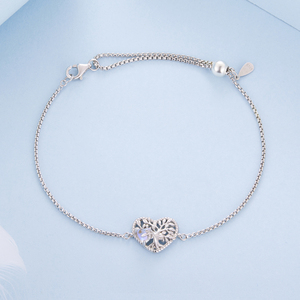 <span class=keywords><strong>Bracelet</strong></span> chaîne en <span class=keywords><strong>argent</strong></span> sterling 925 rétro <span class=keywords><strong>Arbre</strong></span> <span class=keywords><strong>de</strong></span> <span class=keywords><strong>Vie</strong></span> avec breloque cœur en pierre <span class=keywords><strong>de</strong></span> lune réglable pour <span class=keywords><strong>femme</strong></span>, décoration <span class=keywords><strong>de</strong></span> poignet BSB234 - Product Image 3