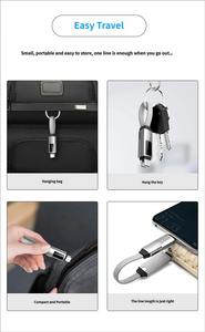 Porte-clés 3 en 1 avec mini écran numérique, câble USB plat de charge rapide Type C PD 100W - Product Image 2