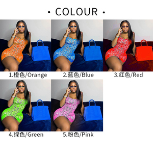 Vestido de Verano para Mujer, Mini Vestido sin Mangas 2026, Nuevo Vestido Largo Estampado de Dos Colores, Ajustado y Sexy - Product Image 4