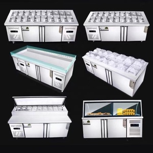 Thương mại bánh sandwich salad chuẩn bị bảng 2 cửa ra vào, bánh Pizza chuẩn bị bàn làm việc, kích thước tùy biến, thép không gỉ bàn làm việc - Product Image 6