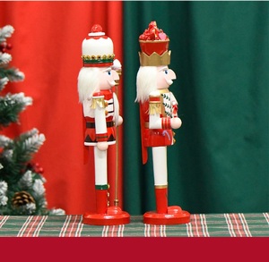 Décorations de Noël YUELIAN - Vente flash - Casse-noisettes en bois fait main de 38 cm - Ornements de Noël - Figurines pour cadeau du Nouvel An - Product Image 5