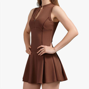 <b>Women's</b> Summer Sports Dress Tennis <b>Skort</b> Set Half Zipper Slim Fit Anti-Exposure Pleated <b>Skort</b> For Yoga Fitness - Product Image 2