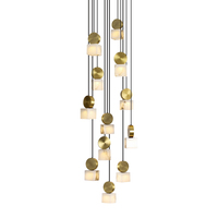 Lustre LED de luxe tout en cuivre, nouveau style chinois, villa duplex, escalier, espace ouvert, éclairage de salon, importé du Moyen-Orient