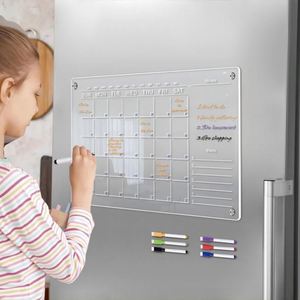 Siyj734 Customized/Able Logo <b>Acrylic</b> Calendar Custom Reusable Magnetic Dry Erase With Memo <b>Board</b> for Fridge - Product Image 4