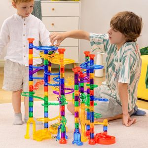 Juego de canicas de plástico brillante de 192 piezas con elevador motorizado, juguetes de bloques de construcción, regalos de Pascua para niños y niñas - Product Image 6
