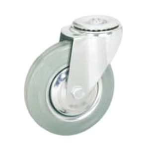 Nouvelle Arrivée Roue Industrielle avec Noyau en Acier Qualité Supérieure Roue Pivotante à Roulement à Billes avec Frein Caoutchouc Gris - Product Image 3