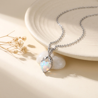 ZG – collier avec pendentif en opale en forme de cœur, en laiton plaqué couleur argent, bijoux romantiques et délicats pour femmes, cadeau