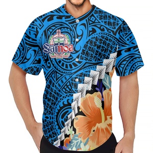 Polynesian Tribal <strong>Samoa</strong> Logo <strong>Jersey</strong> Printed Short Sleeve Men Baseball Shirts <strong>Jersey</strong> Custom Logo Button up Casual Shirts - Product Image 4