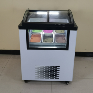 6 Chảo Công suất thiết kế mới ý Ice Cream hiển thị Cooler <span class=keywords><strong>Gelato</strong></span> <span class=keywords><strong>Showcase</strong></span> cho cửa hàng làm lạnh - Product Image 1