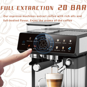 Cafetera Totalmente Automática con Pantalla Táctil Digital Intuitiva, 20 Bares, Acero Inoxidable, Espumador de Leche Automático para el Hogar - Product Image 3