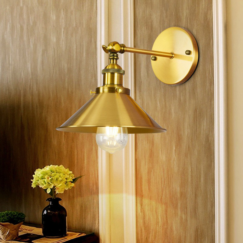 Loft Antique Retro Bronze Metal Wall Light & Bedside Reading Lamp Odm
