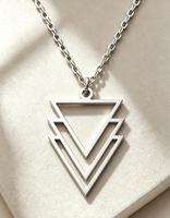 Collier Triangle Étanche, Bijou Inoxydable, Pendentif Géométrique Triangle, Collier Pendentif Géométrique