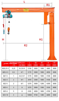 Grue à flèche électrique à grande capacité de charge 5T 8T avec élingue à chaîne, conception de base stable, rotation à 360°, télécommande, pour usine