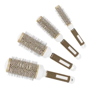 Factory Direct Sales Aluminum Tube Comb Ceramic Ionic Round Curly Hair Brush Hair Roller Comb