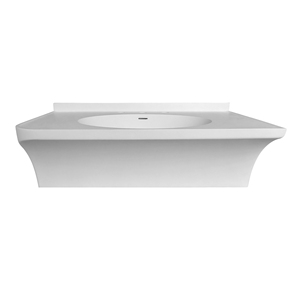 Fregadero de resina de piedra de superficie sólida cuadrado moderno Maydon lavabos de encimera montados en la pared blancos mate - Product Image 2