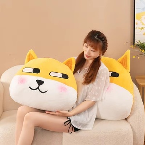 Dog Head Pillow Shape Plush Toy Cute Yellow and <b>White</b> Puppy Head Pillow Doll Suitable for Family Gifts for Boys and Girls - Product Image 2