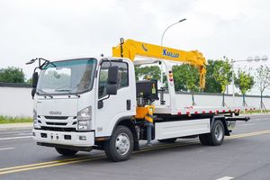 Camion de dépannage à plateau plat Isuzu 8 tonnes avec grue XCMG pour le sauvetage et le transport de véhicules endommagés - Product Image 3