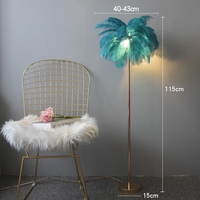 Lampadaire LED pour décoration de salon, lampe autoportante en cuivre, plume d'autruche, luxe nordique, décoration de maison, métal peint