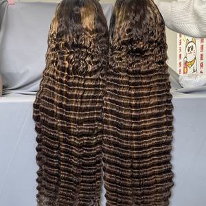 Prix d'usine Deeowave Perruque frontale en dentelle avec mèches pour femmes noires, Perruque colorée 13x4 entièrement en dentelle frontale, Perruque tendance très vendue - Product Image 3