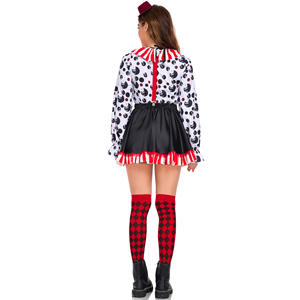 Neues Gruseliges Horrorclown-Kostüm für Damen S-XL und Kinder mit Polyester-Punkt- und Streifen-Druck für Halloween-Partys & Karnevalsauftritte - Product Image 3