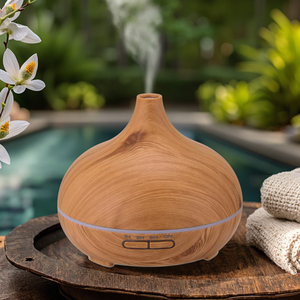 Difusor de Aroma ultrasónico portátil de diseño clásico, humidificador de aire eléctrico de grano de madera, aromaterapia de aceite esencial - Product Image 1