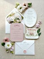 Invitaciones de Boda Hechas a Mano con Impresión Tipográfica, con Detalles para el Sobre, Tarjetas de Respuesta y Tarjetas de Alojamiento