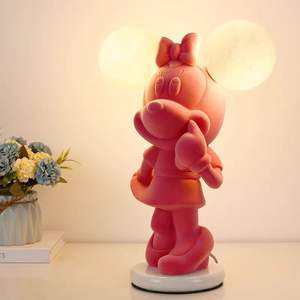 Nuevos fabricantes de iluminación LIGHTOPS Nueva lámpara de <span class=keywords><strong>mesa</strong></span> de Mickey Mouse rosa de dibujos animados creativos para la habitación de los niños - Product Image 3
