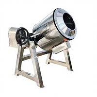 Machine de torréfaction rotative automatique robuste au GPL, conception en acier inoxydable pour la torréfaction de noix, graines et café, verre/feuille d'aluminium/plastique