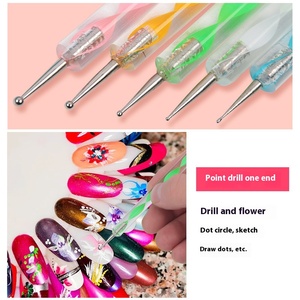 Stylo à pointiller à double extrémité <span class=keywords><strong>pour</strong></span> l'art des ongles, en forme de cheveux plats, cueilleur de strass, extension <span class=keywords><strong>pour</strong></span> les ongles en gel <span class=keywords><strong>acrylique</strong></span>. - Product Image 3