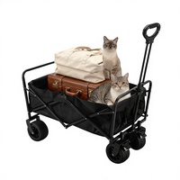 Chariot pliable à quatre roues réglable pour animaux de compagnie, idéal pour le camping en extérieur, la photographie, les courses et le transport