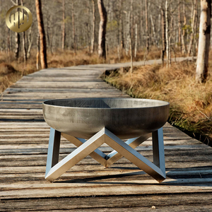 All'ingrosso originale colore metallo sollevato riscaldatore rotondo legna da ardere fuoco pozzo con accendini barbecue in acciaio Corten resistente - Product Image 4