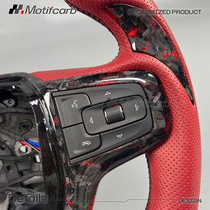Volante Deportivo Personalizado de Fibra de Carbono Forjado con Detalles Rojos para Chevrolet Silverado 1500 RST LT ZR2 4x4 Suburban 2019-2026 - Product Image 4