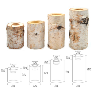 Wholesale Decoration Home Party Used <strong>Tealight</strong> Natural Birch Wood Candle <strong>Holders</strong> - Product Image 4