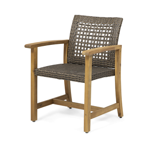 Fauteuil d'extérieur portable confortable en corde tressée |   Fauteuils à accoudoirs courbes avec structure en bois massif et assise large, résistants à l'eau, lot de 2 - Product Image 4