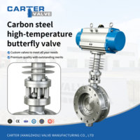 Válvula de mariposa manual de gas de alta temperatura de triple excentricidad, de acero fundido WCB, con bridas, para caldera de vapor de gran diámetro, con engranaje de tornillo sin fin, ASME