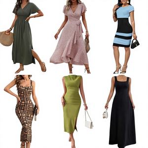 Vestidos Casuales Elegantes de Verano para Mujer al por Mayor, Poliéster, Envío Aleatorio, Modelo Chino QZ-009 - Product Image 1