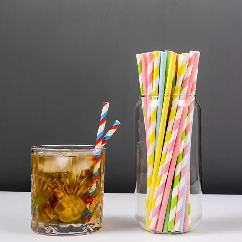Biodegradable Custom Paper Straws Eco Friendly Compostable for Restaurant Cafe Juice Bar Smoothie