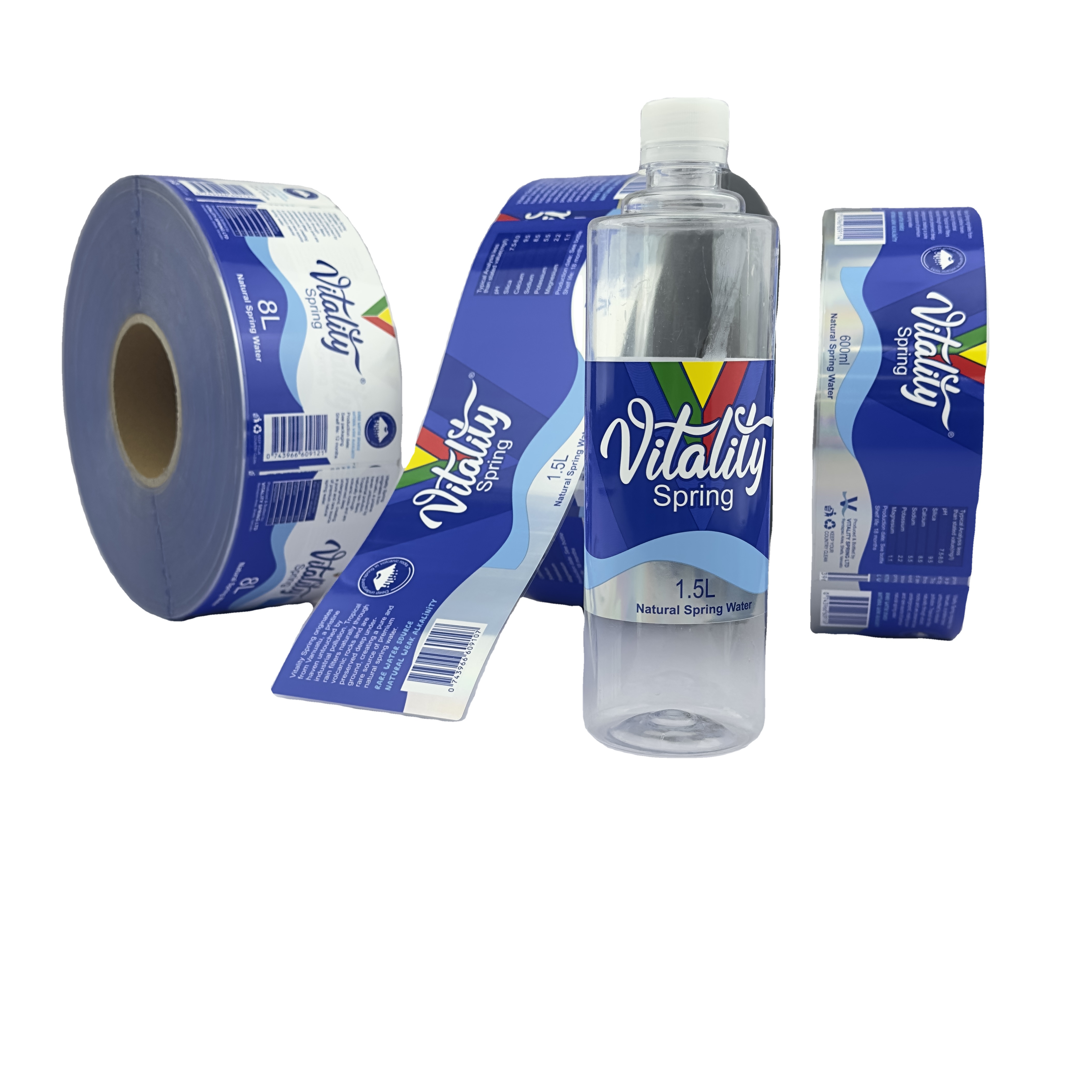 Custom Printed Beverage Bottle Labels Transparent BOPP Waterproof Vinyl Self-adhesive Beverage Label Sticker Roll Printing
