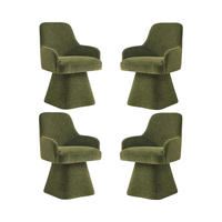 Chaises de Salle à Manger Pivotantes, Fauteuils Rembourrés en Tissu Moderne du Milieu du Siècle, Dossier Ergonomique Vert pour le Salon