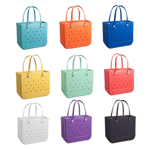 Wholesale Women Beach Waterproof Tote Bags Summer Tote Bag Beach Rubber Totes Large Fashion Eva Plastic Silicone Bag With Holes
