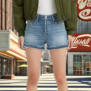 Shorts <span class=keywords><strong>en</strong></span> <span class=keywords><strong>jean</strong></span> droits à taille mi-haute pour femme, modèle <span class=keywords><strong>501</strong></span> <span class=keywords><strong>Original</strong></span>, Justin's Girl 25W - Product Image 6