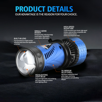 Phare avant JHS à double lentille laser œil de poisson, faisceau Hi/Lo, lentille de phare H4, mini projecteur bi-LED, ampoule de phare pour voiture, scooter, moto