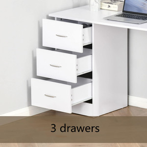 Computer <strong>Desk</strong> with 3 Drawers and 3 <strong>Shelves</strong> Wooden Kids Study <strong>Desk</strong> for Bedroom and Office - Product Image 4