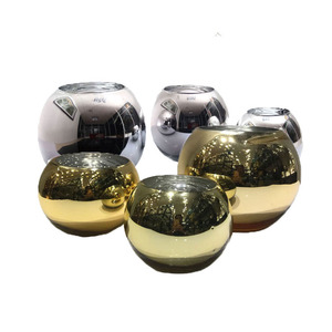 <span class=keywords><strong>Vase</strong></span> à fleurs rond en verre plaqué argent <span class=keywords><strong>doré</strong></span>, luxueux et moderne, fait à la main, pour décoration de mariage et de maison - Product Image 3