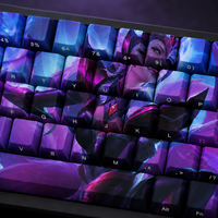 Keycaps PBT Personalizzati LOL Challenger Ahri 68 Tasti con Stampa Laterale a Sublimazione, Profilo Cherry per Tastiera Meccanica