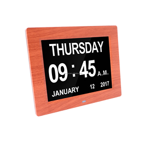 Nhà Máy Gỗ Hiệu ứng 8 Inch Kỹ Thuật Số Lịch Ngày Đồng Hồ Thông Minh Máy Tính Để Bàn Kỹ Thuật Số Đồng Hồ Báo Thức Với Lịch Khung Ảnh Kỹ Thuật Số - Product Image 3