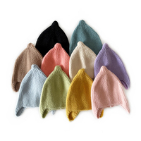 Bonnet personnalisé avec logo, en tricot texturé, protection des oreilles, couleur unie, doux au toucher, chaud, style streetwear, bonnet pour enfants
